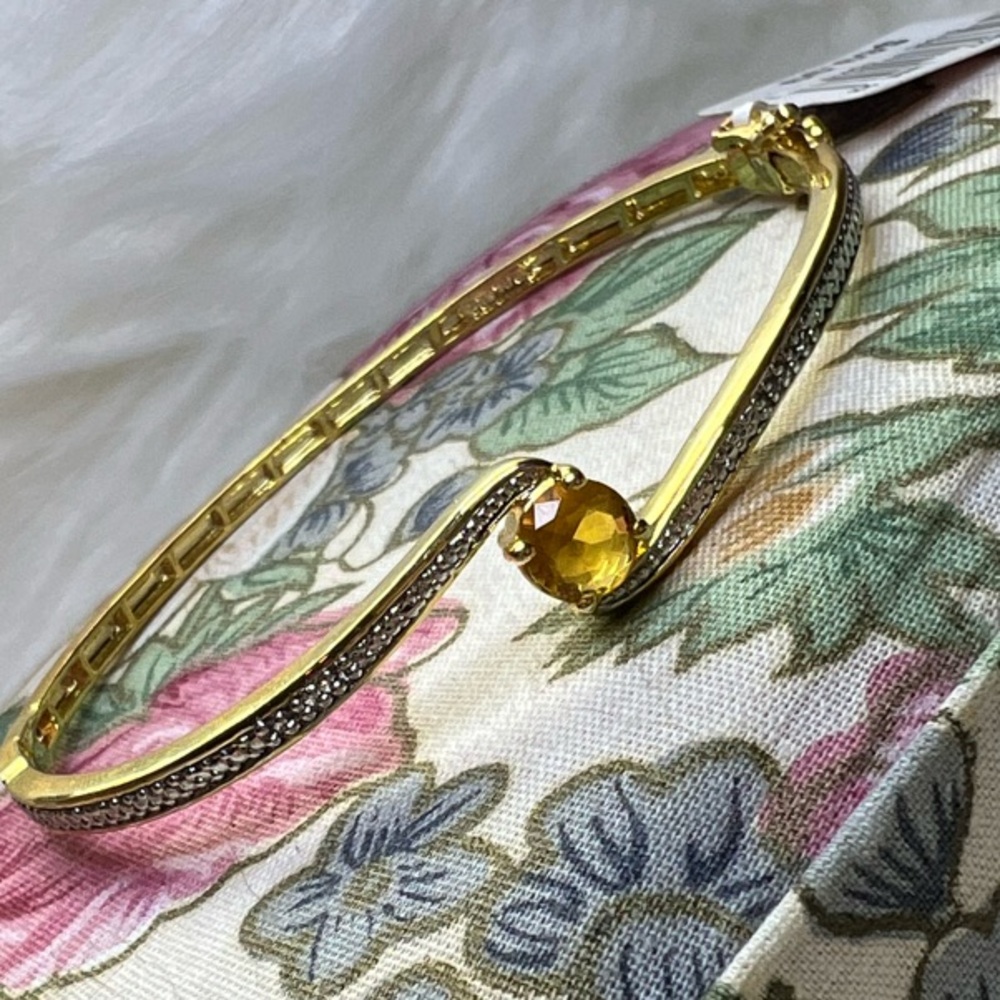 NWT Created citrine and created white sapphire bangle bracelet